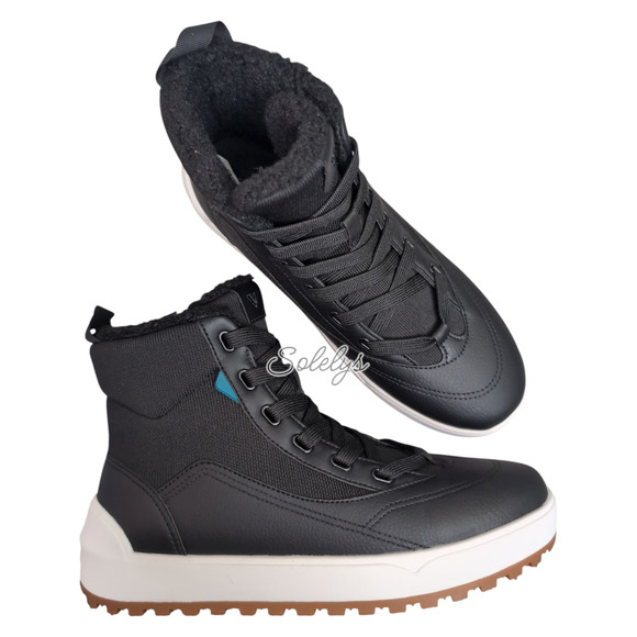 Vessi Alta Womens 8 High Top Asphalt Black White Waterproof DymaTex Sneaker Boot